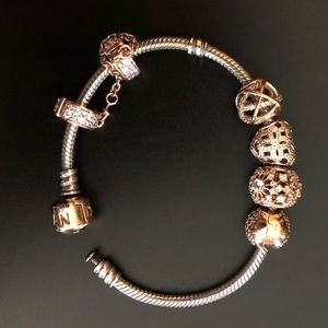 Pandora bracelet and charms